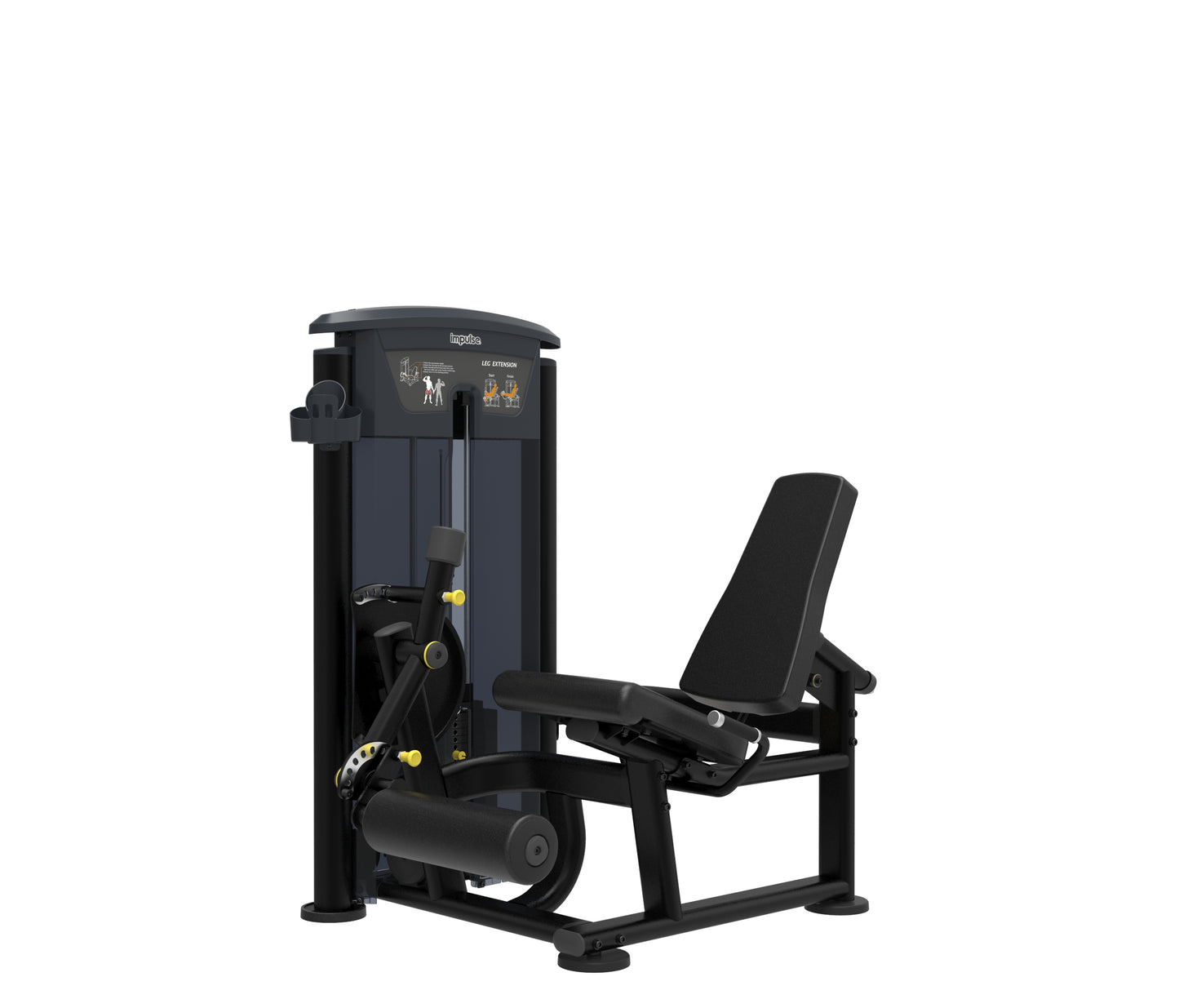 IT9505 IMPULSE LEG EXTENSION BLACK SERIES 200LB WEIGHT STACK.