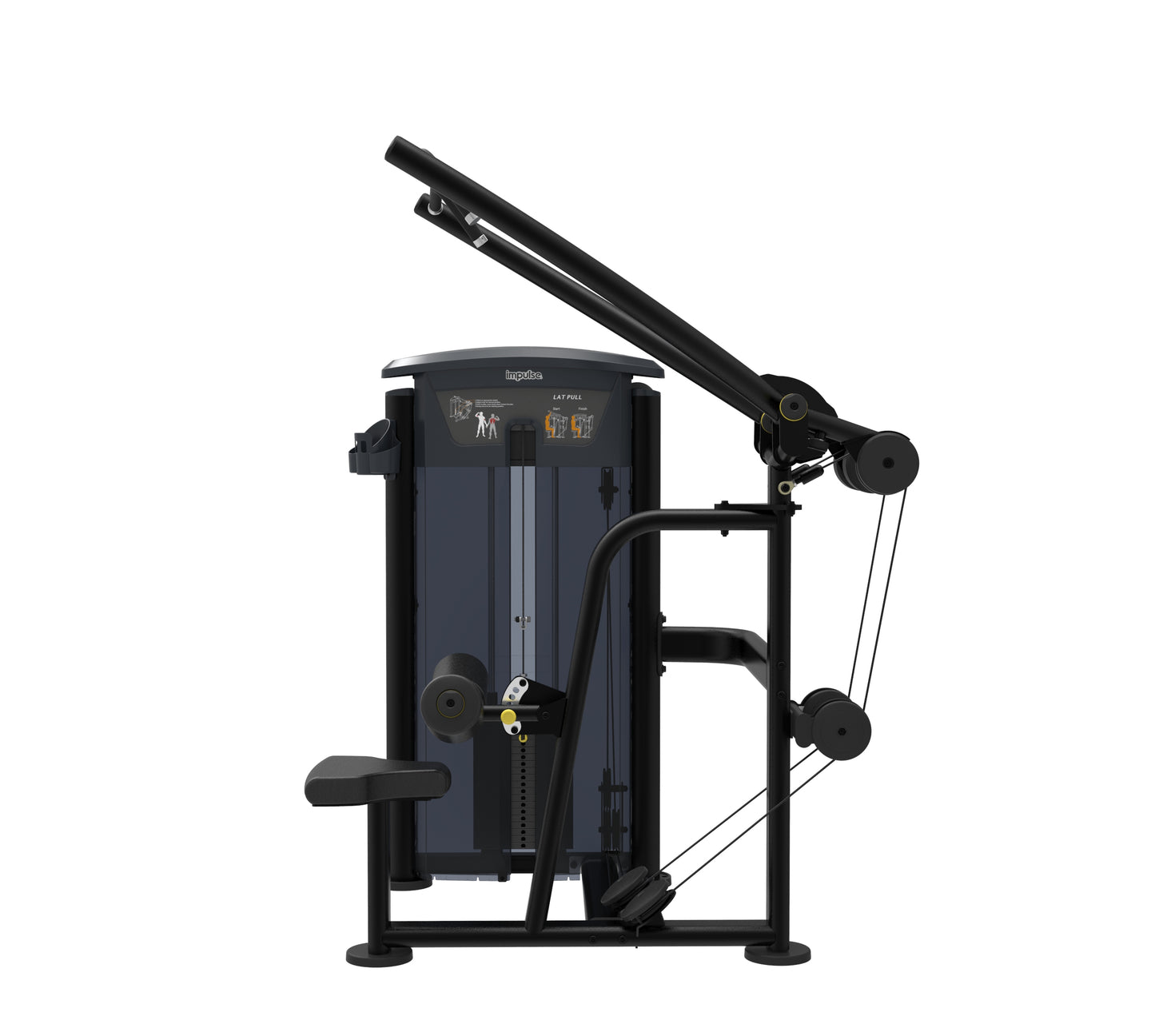 IT9521 IMPULSE LAT PULLDOWN BLACK SERIES 200LB WEIGHT STACK