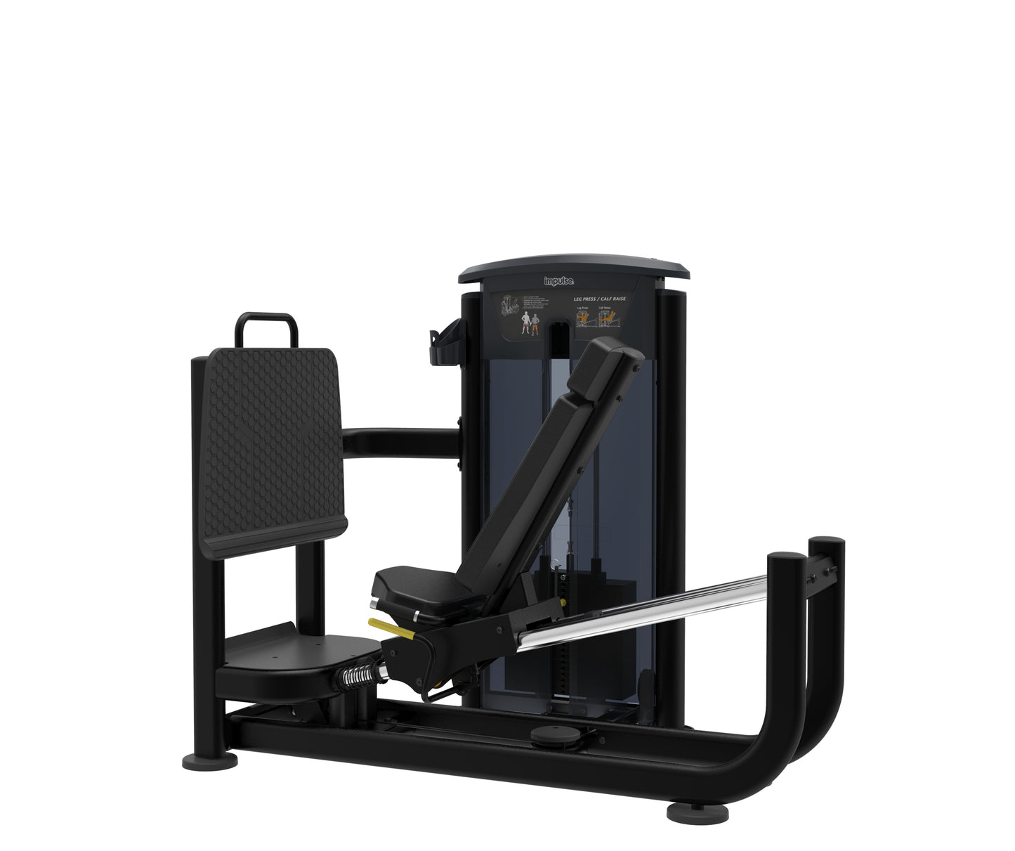 IT9510 IMPULSE HORIZONTAL LEG PRESS BLACK SERIES 295LB WEIGHT STACK.