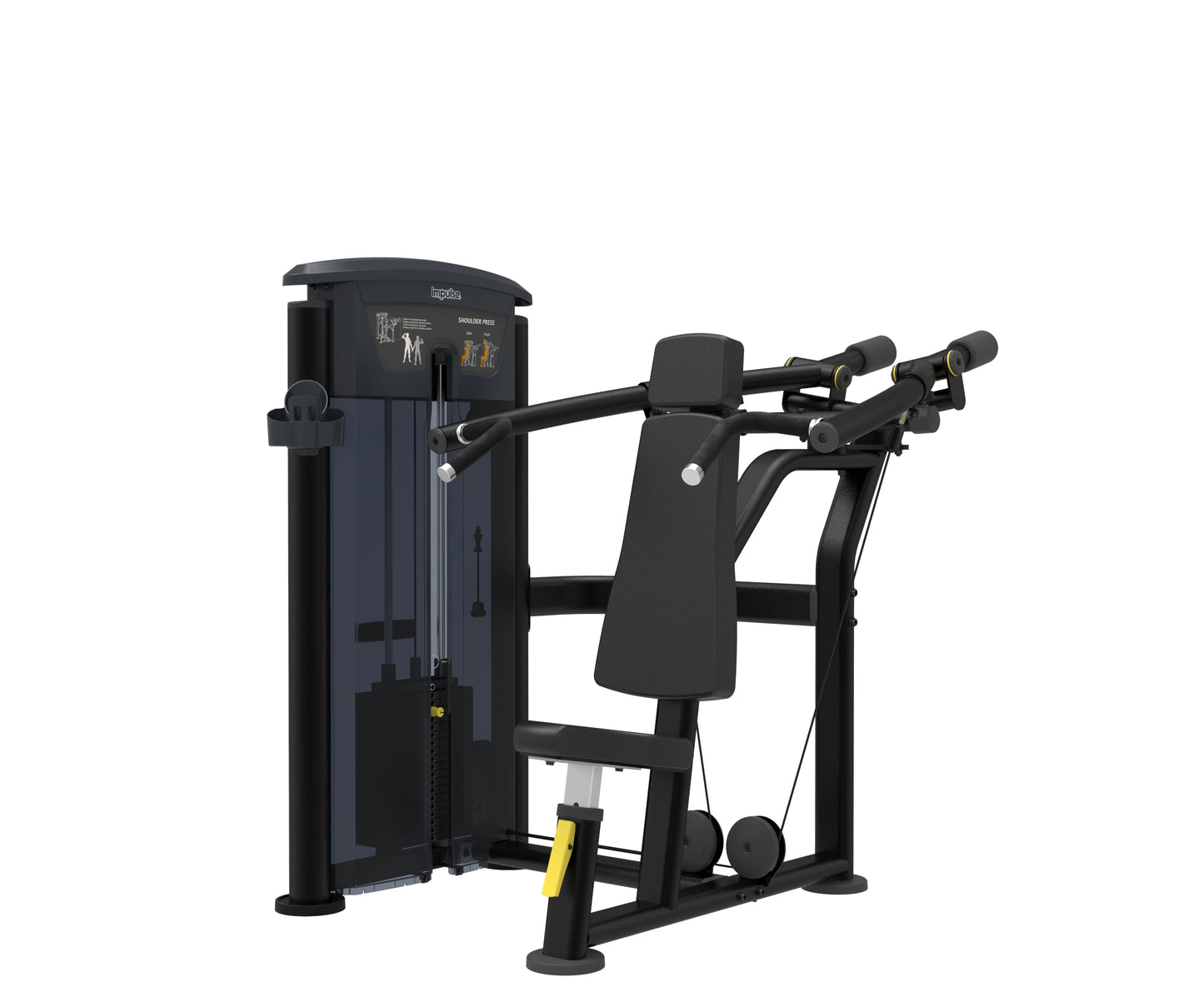 IT9512 IMPULSE SHOULDER PRESS BLACK SERIES 200LB WEIGHT STACK.