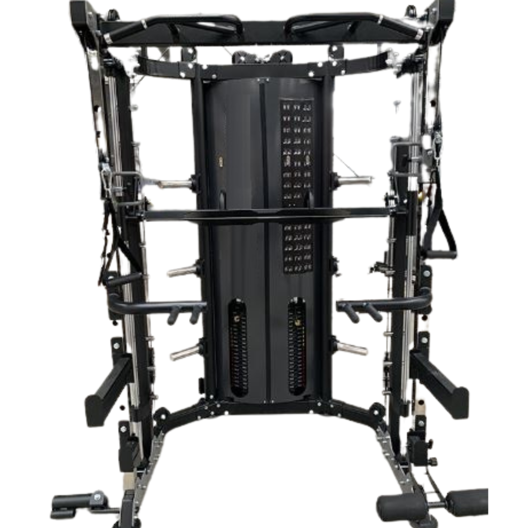 The Achilles Total Multi Functional Trainer & Smith Machine with HUGE 2 x 90kg Weight Stacks 1-1 RATIO
