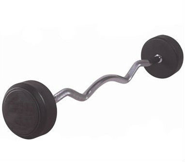 Fixed EZ CURL Rubber Barbell Set 10kg-55kg