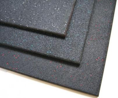 IC-RBF 1000M Commercial Gym Black Rubber Flooring with Blue Fleck