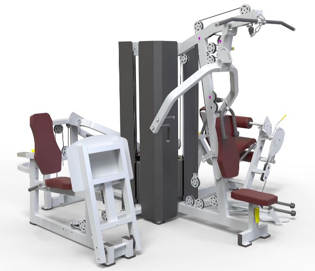 COMEMRCIAL GYM 4 WAY MULTI STATION WITH 4 X 80KG WEIGHT STACKS.